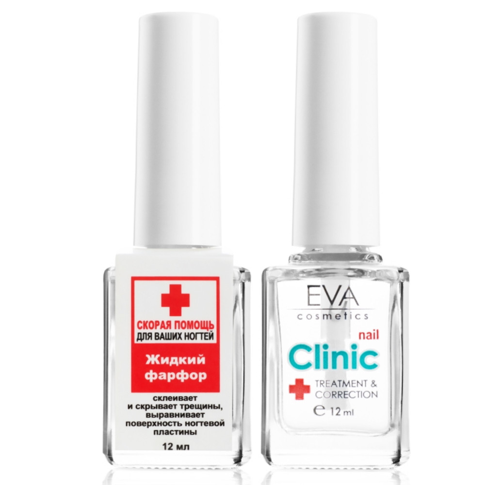 Средство для укрепления и реставрации ногтей Eva Cosmetics Clinic Жидкий фарфор 12 мл (01011900903)