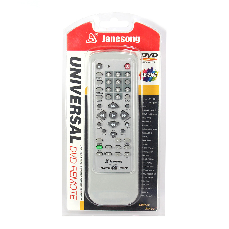 Дистанційний пульт керування для DVD Janesong E 230 Сірий (hub_np2_0352)
