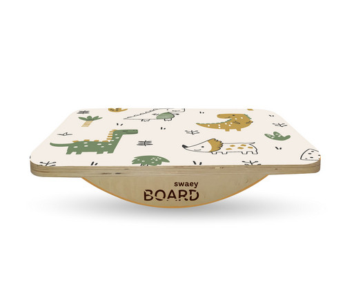 Деревянная балансировочная доска по Бильгоу без разметки SwaeyBoard EVA Dino до 150 кг 55х33х10 см Разноцветный