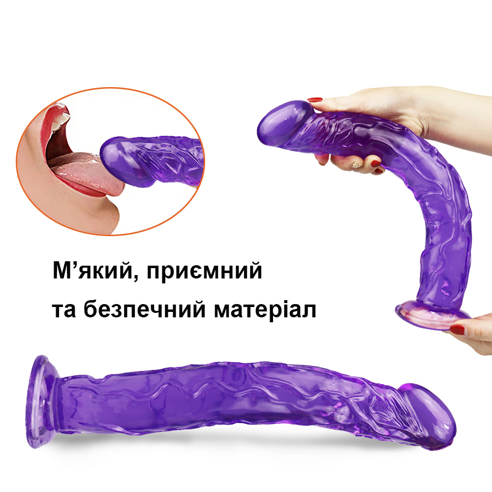 Реалистичный фаллоимитатор Страстный великан 35*5 см фиолетовый We Love