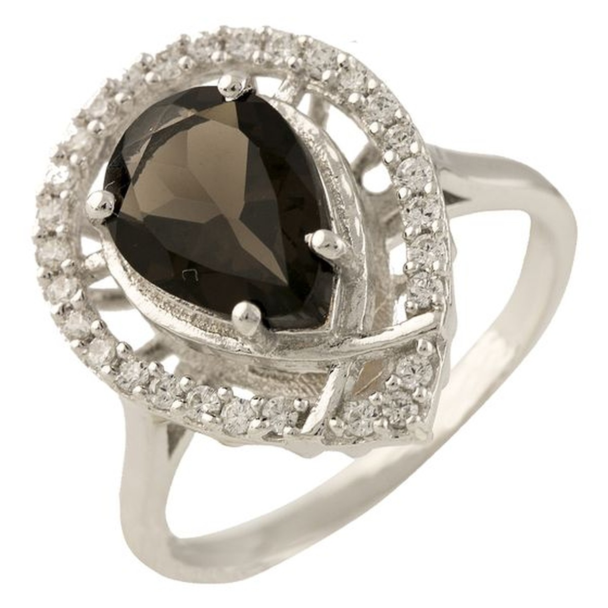 Серебряное кольцо SilverBreeze с натуральным раухтопазом 17 размер (1232545)