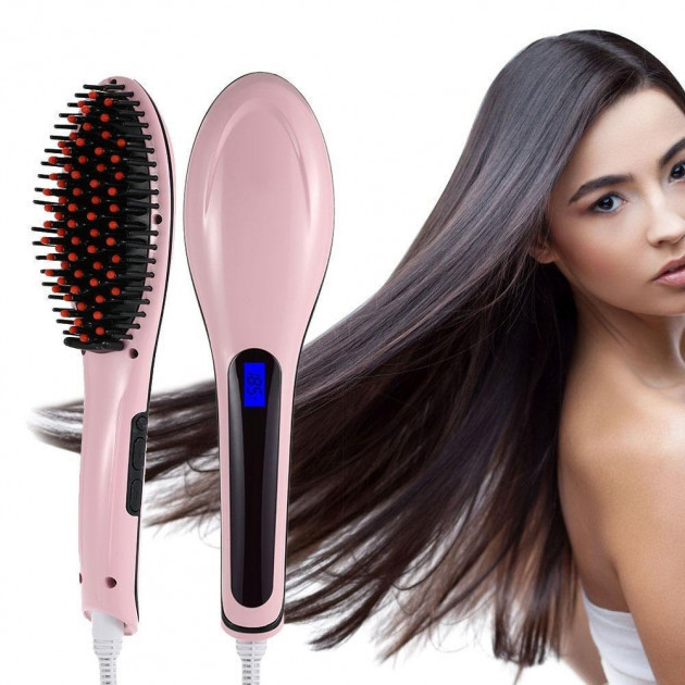 Расческа-выпрямитель для волос Fast Hair Straightener HQT-906 Розовый (258760)