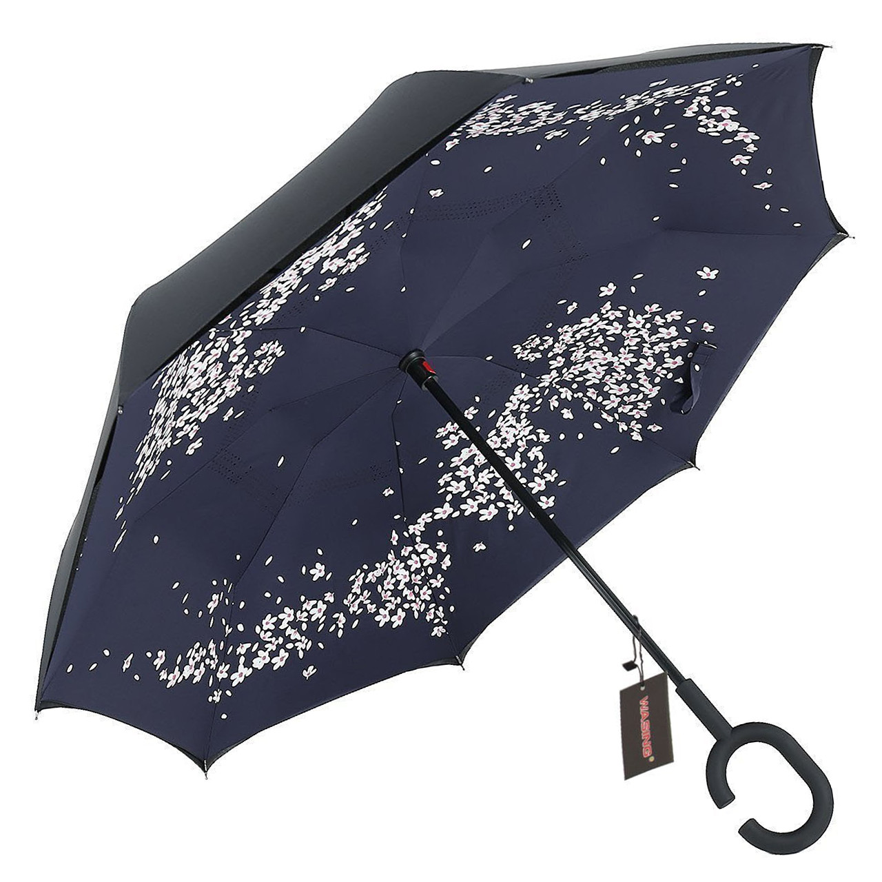 Парасолька Lesko Up-Brella Сакура Чорний (2907-7809)