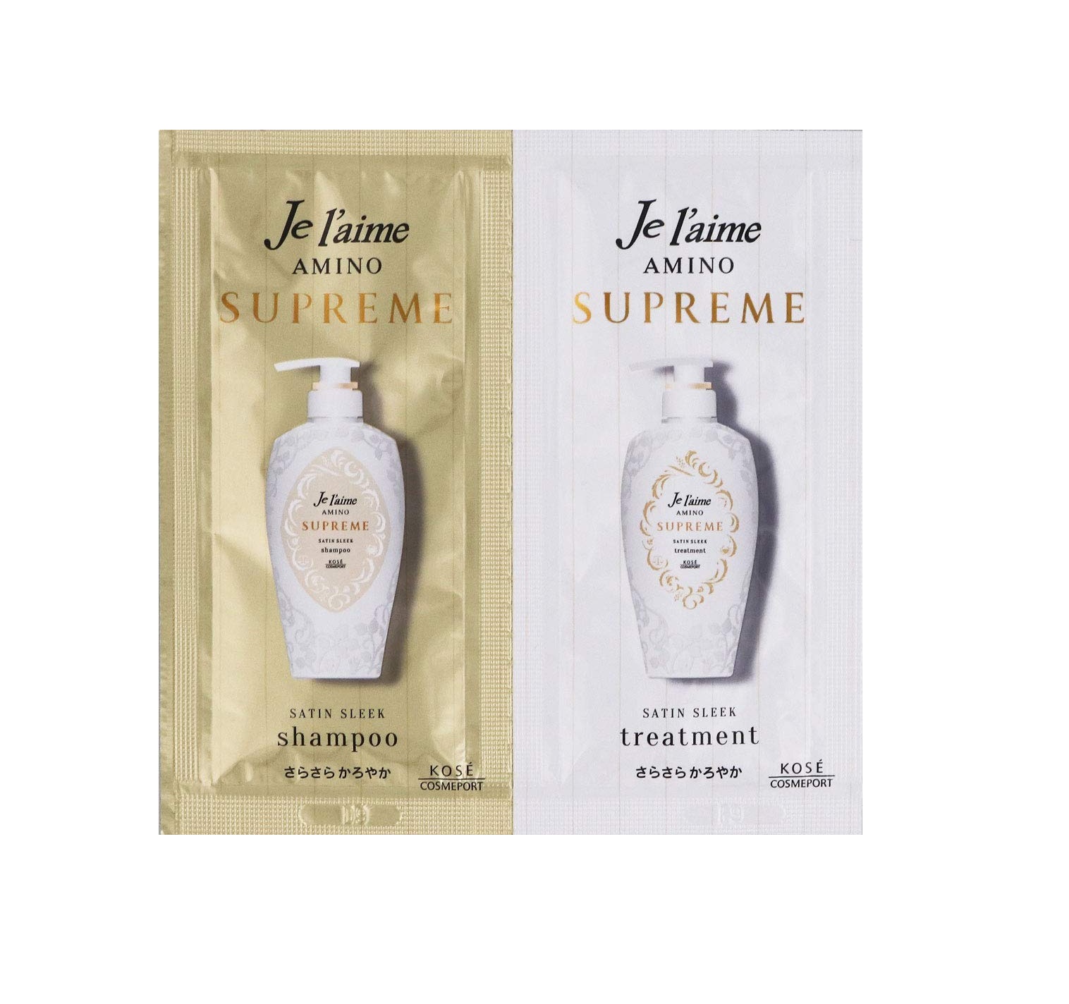 Пробный набор шампуня и кондиционера с ароматом розы и жасмина Je l'aime Amino Supreme Kose Cosmeport 10мл+10мл