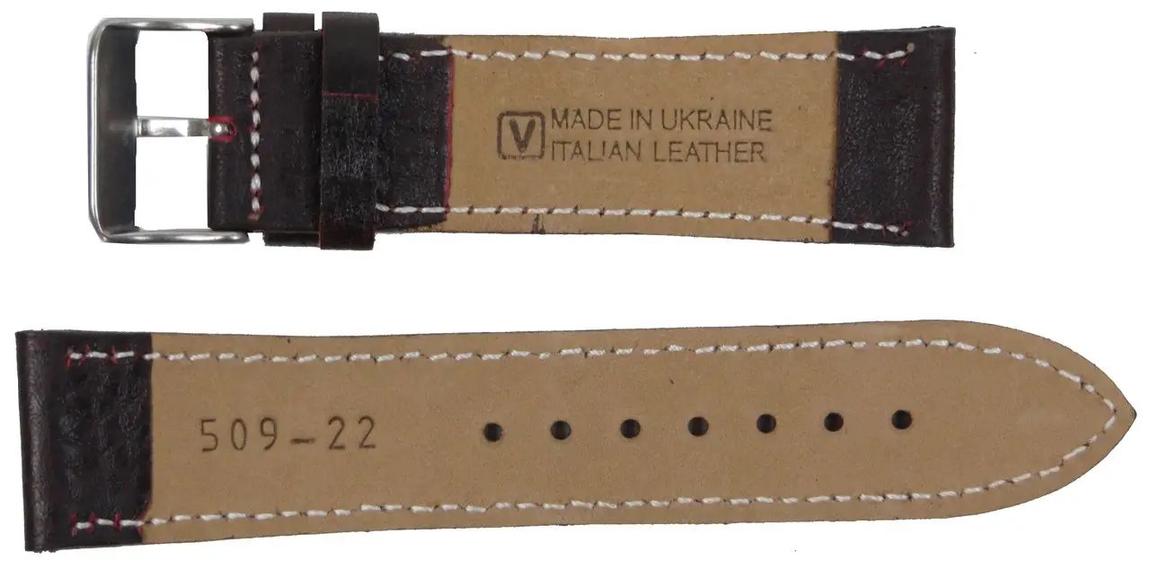 Ремешок для часов Mykhail Ikhtyar кожаный 22 мм Темно-коричневый (S509-22S dark brown)