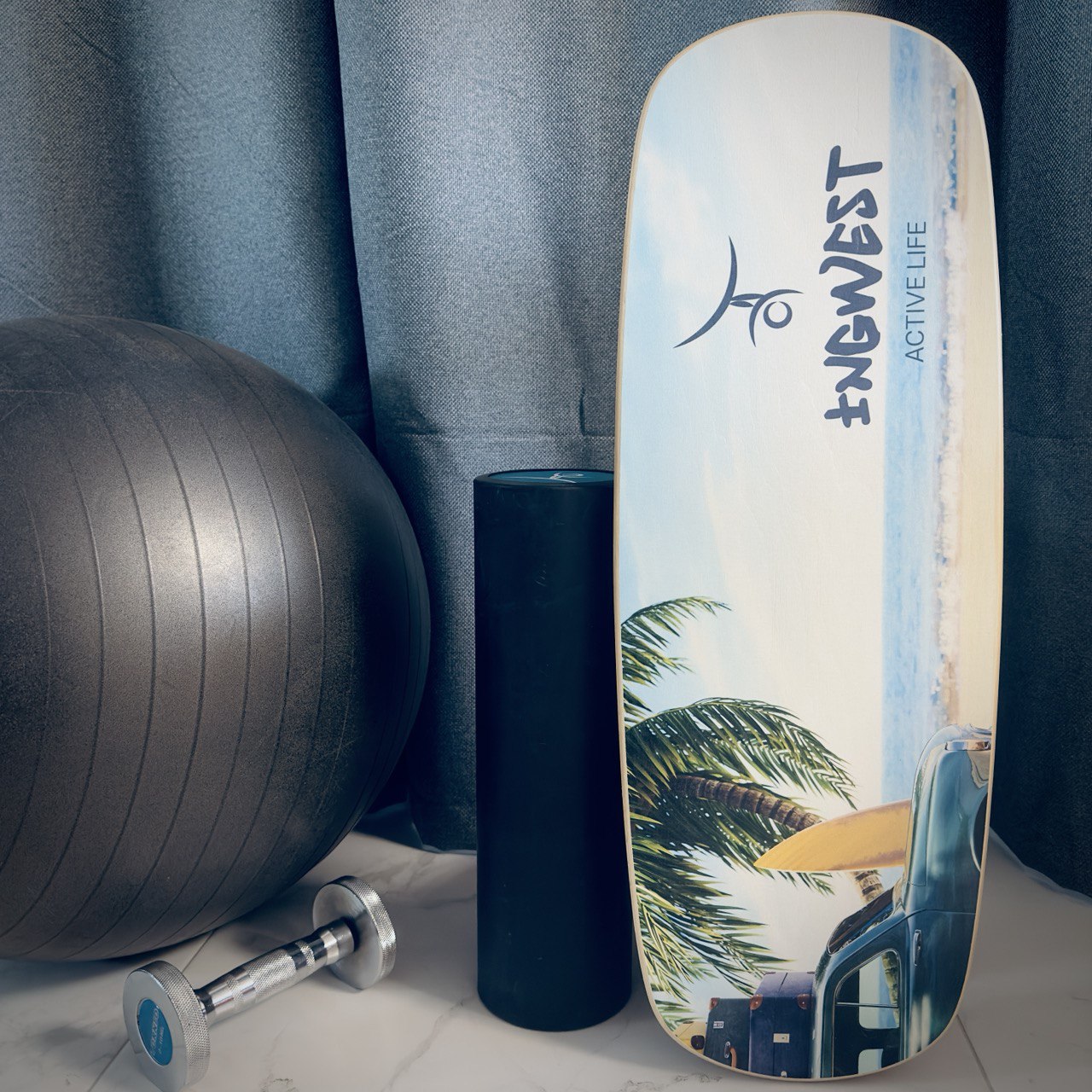 Баланс борд InGwest Retro beach Balance Board Training System з прогумованим ролером