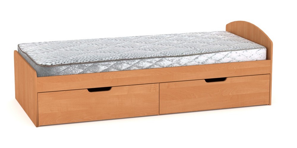 Односпальне ліжко з ящиками Компаніт-90+2 вільха