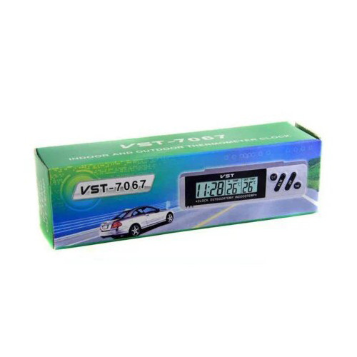 Автомобільний годинник VST 7067 електронний з термометром Black (av167-hbr)