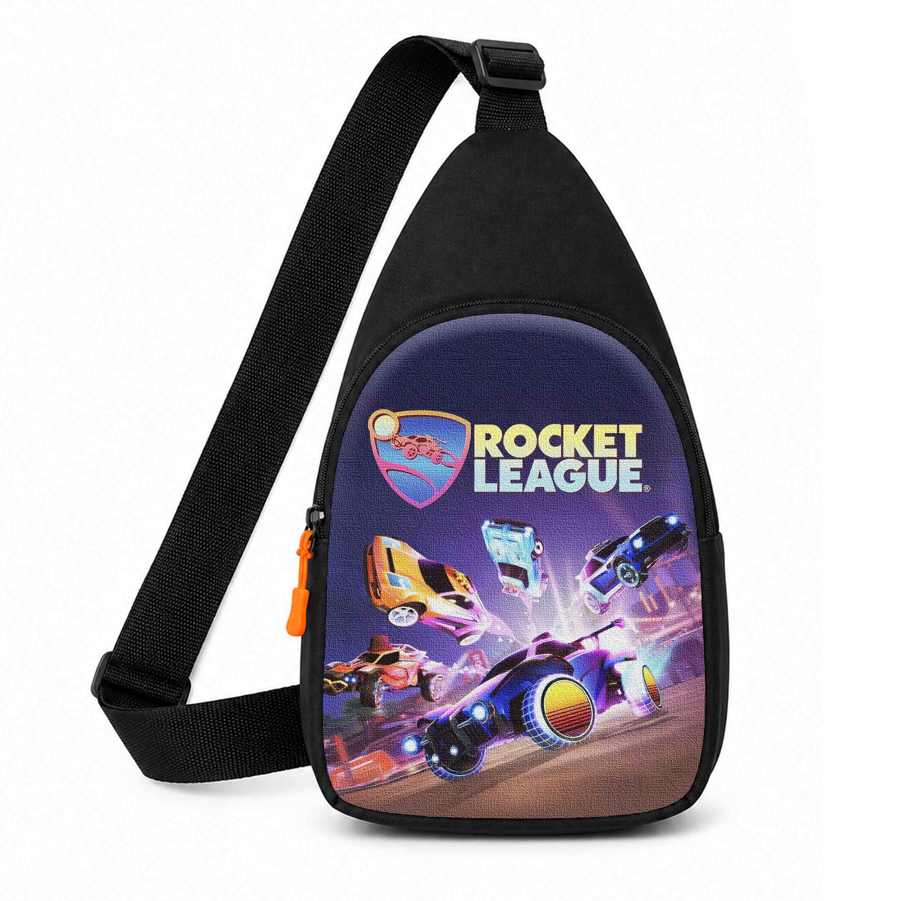 Дитяча сумка-слинг через плечо Rocket League, водонепроникна, чорна, 29x17x5 см
