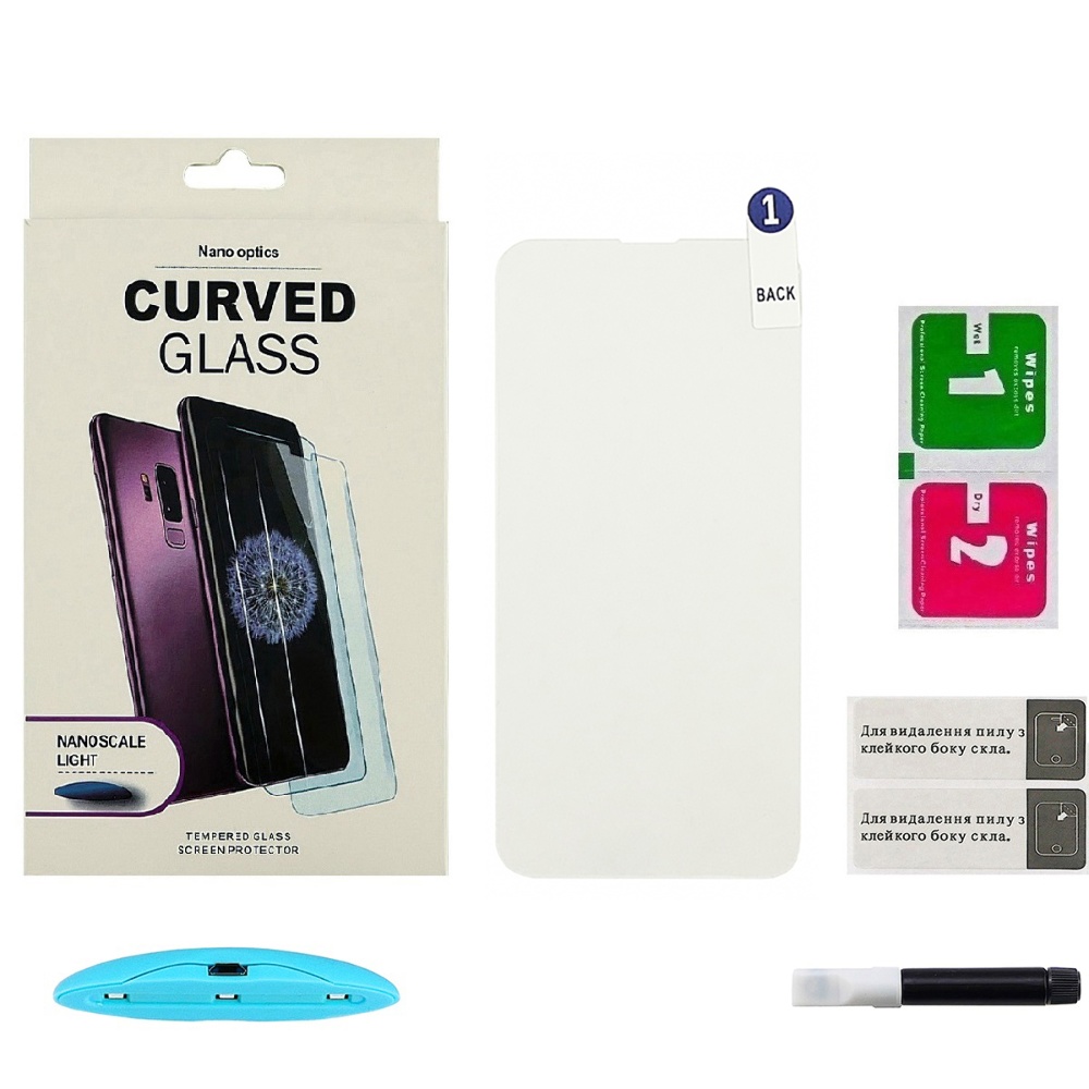 Защитное стекло Glass 0.25 мм 3D с УФ клеем для Samsung Galaxy S10e SM-G970 Прозрачный (19800)