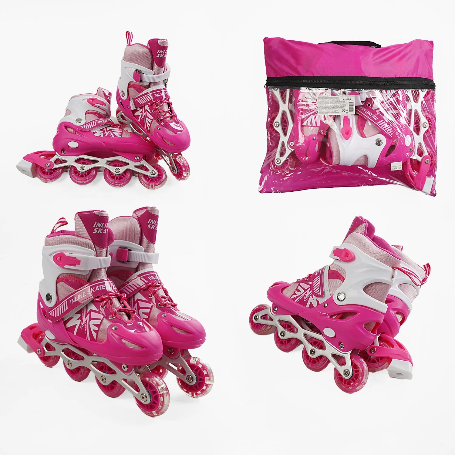 Роликовые коньки Best Roller 082-L PVC 39-43 Розовый (173840)