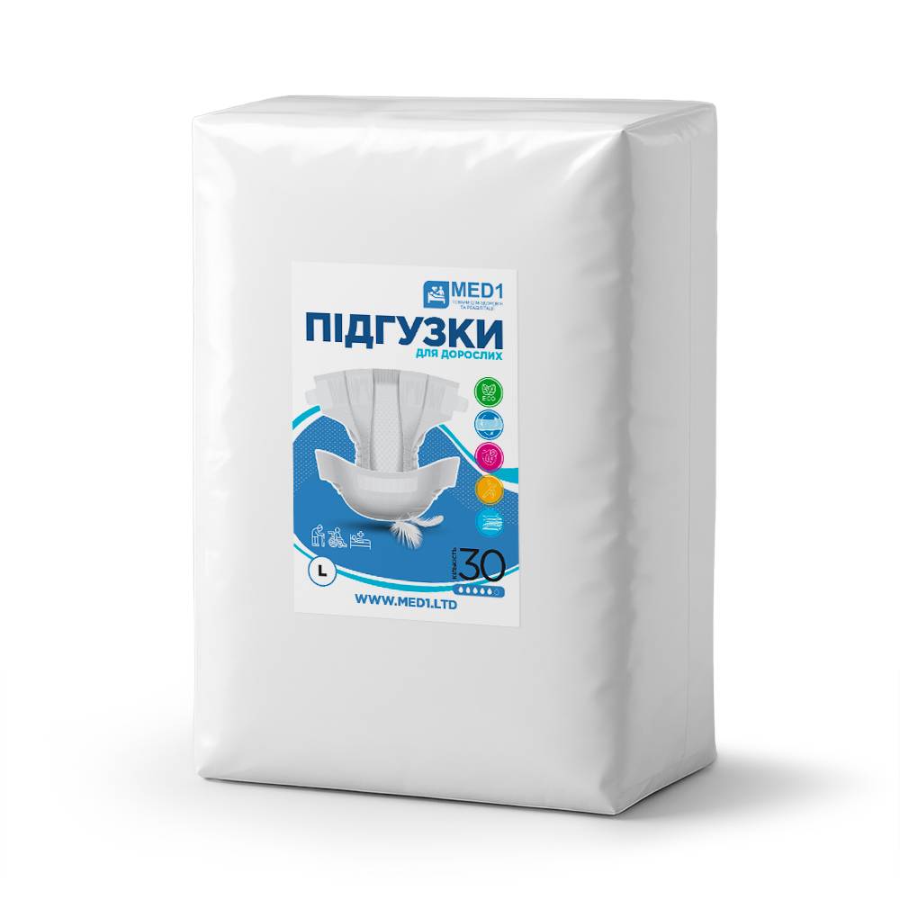Подгузники для взрослых MED1 WC01 L 30 шт