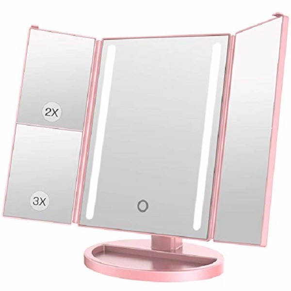 Дзеркало для макіяжу з LED підсвічуванням Superstar Magnifying Mirror 22 Рожевий (258774)