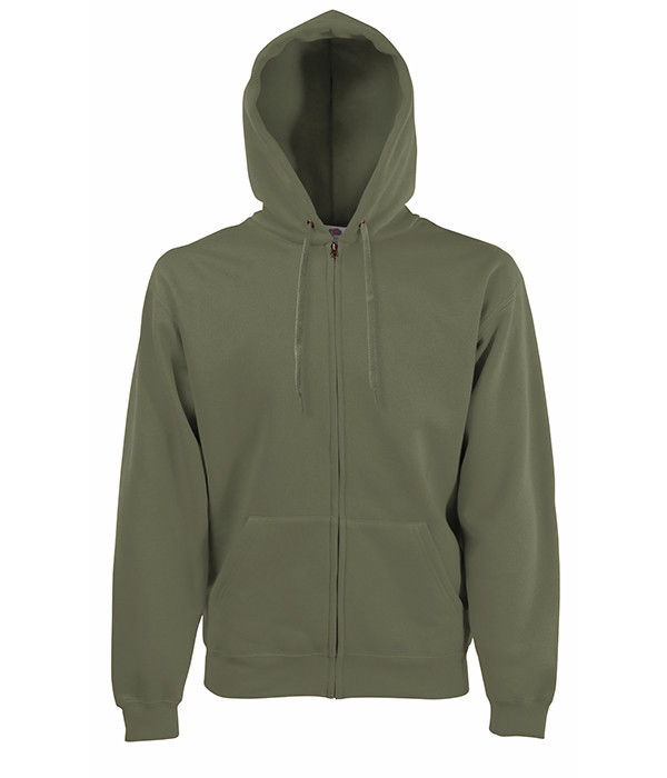 Толстовка Fruit of the Loom Premium hooded sweat jacket S Оливковый (062034059S)