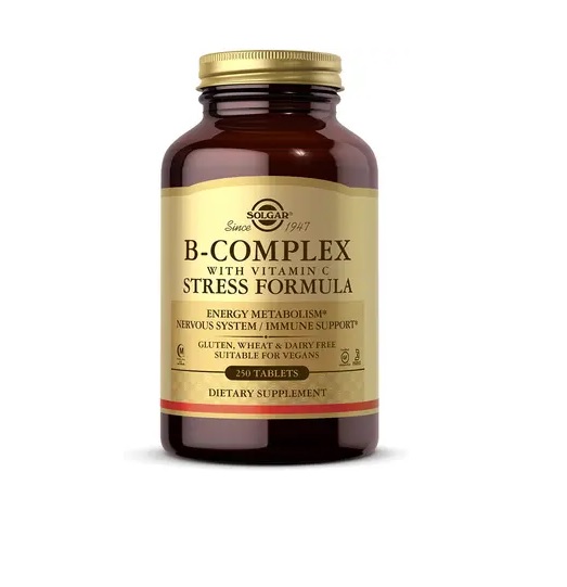 В комплекс Solgar B-Complex with Vitamin C Stress Formula 250 Tabs