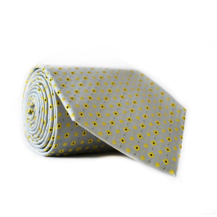 Краватка Чоловіча Сірий Жовтий З Оливковим Відтінком Gin-2081