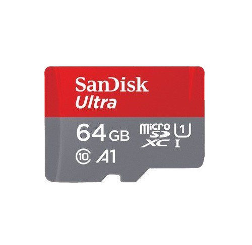 Флешка картка пам'яті SanDisk Ultra A1 microSD XC 64GB class 10 UHS-I SD адаптер Сірий (007384)