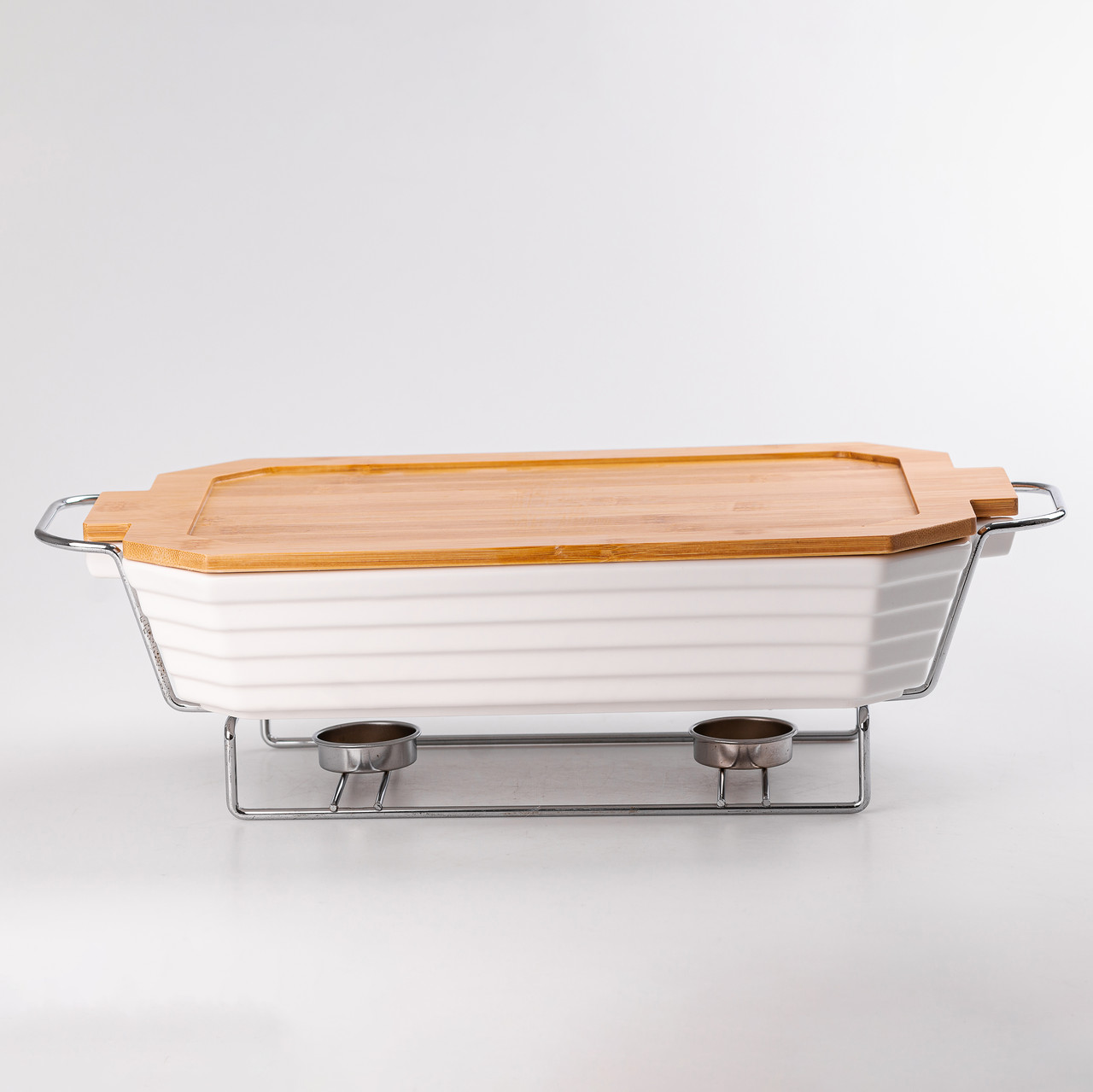 Мармитница керамическая прямоугольная TS Kitchen 1,8л с бамбуковой крышкой (HP477)