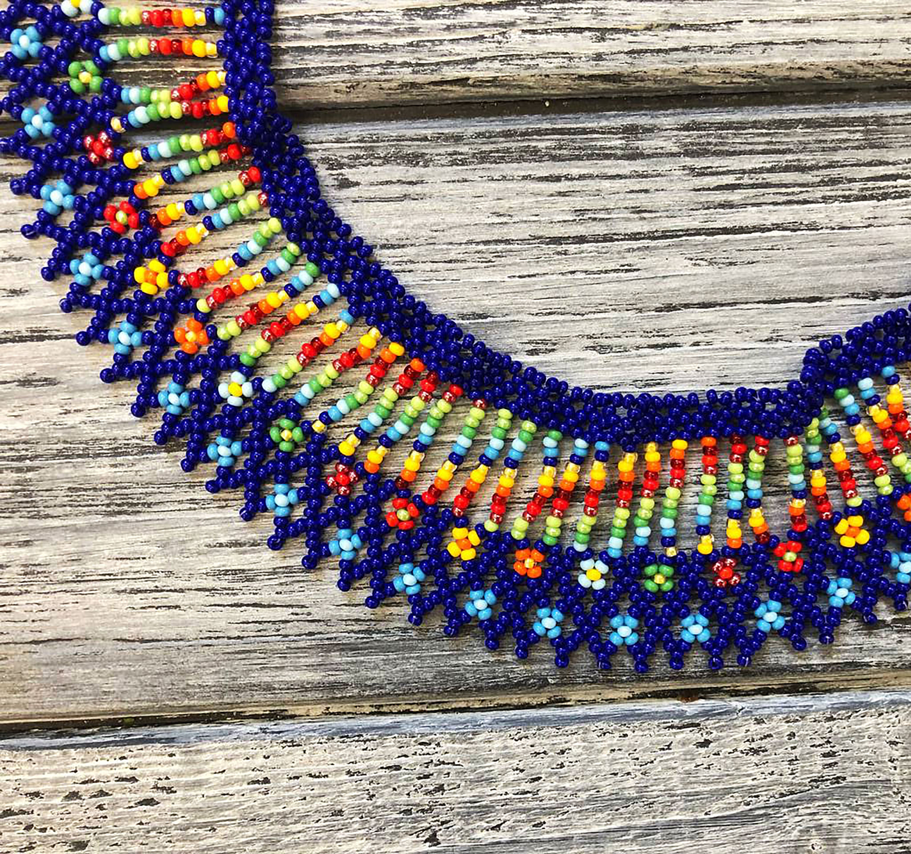 Колье-силянка из чешского бисера HatynkaUA Rainbow Necklace 37 см Разноцветный (SUN999_19)
