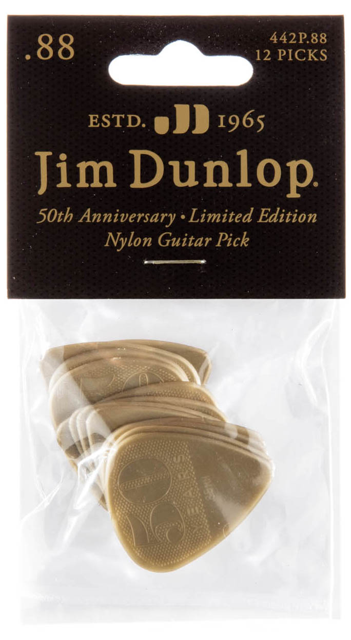 Медіатори Dunlop 442P.88 50th Anniversary Gold Nylon Player's Pack 0.88 mm (12 шт.)