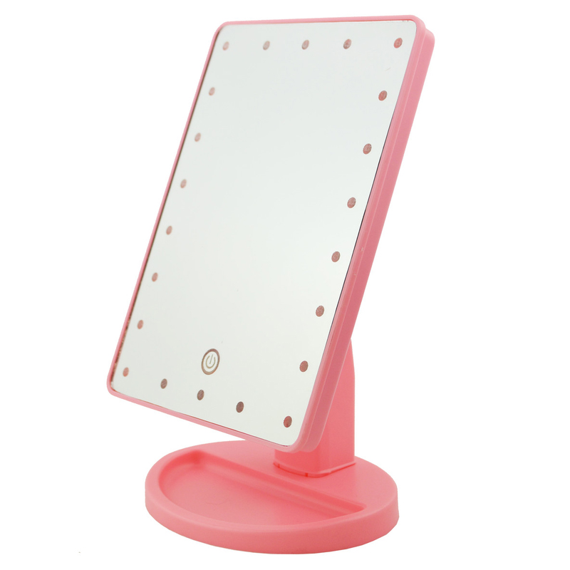 Зеркало для макияжа Magic Makeup XR-1608 с LED-подсветкой Розовое