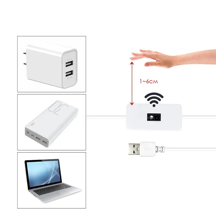 Светодиодная лента с датчиком движения Inspire LED USB 5V 4W 6000К холодный 1m 60led Белый