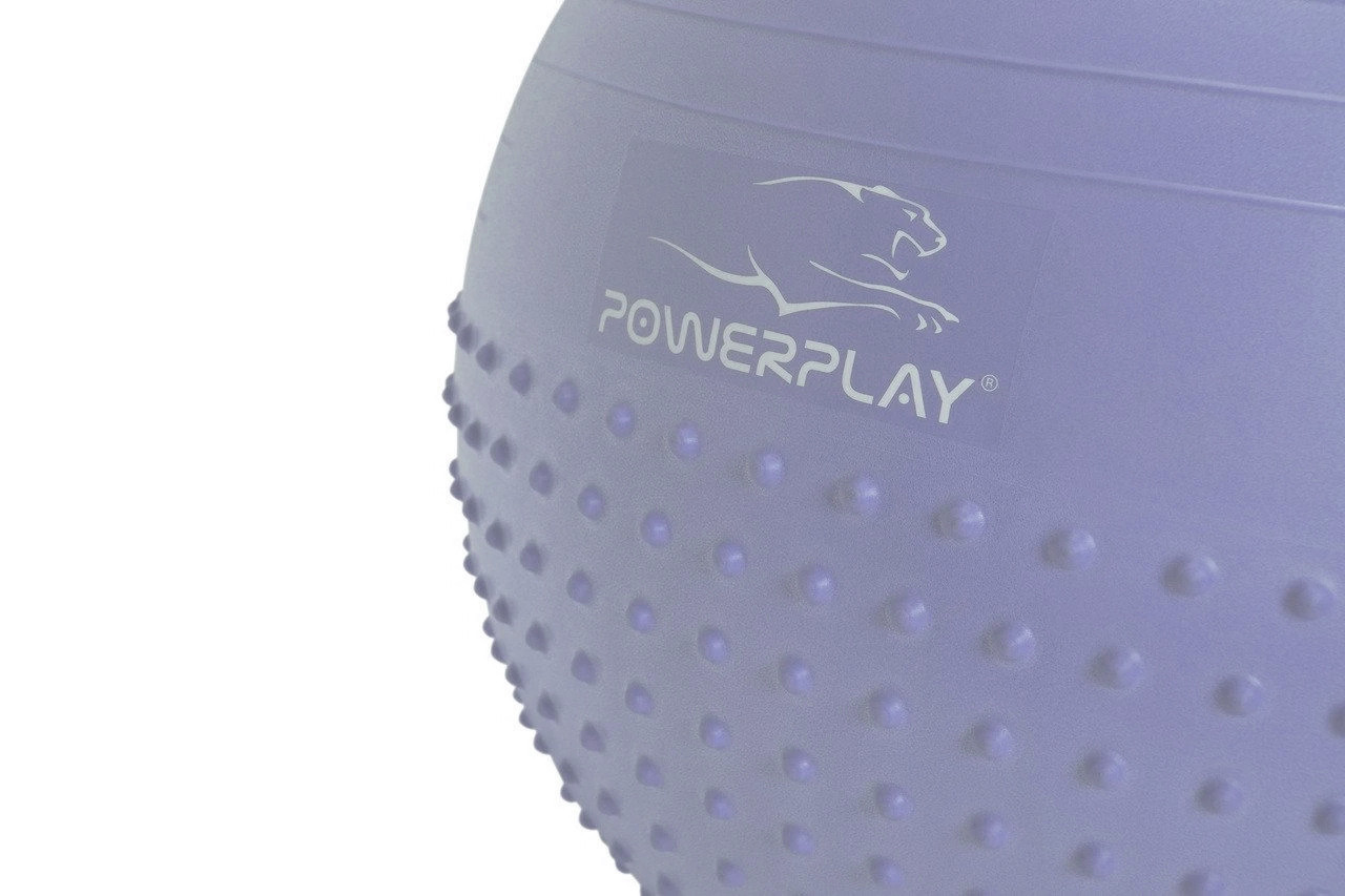 М'яч для фітнесу фітбол напівмасажний PowerPlay 4003 75 см Gyмball Sky Blue помпа
