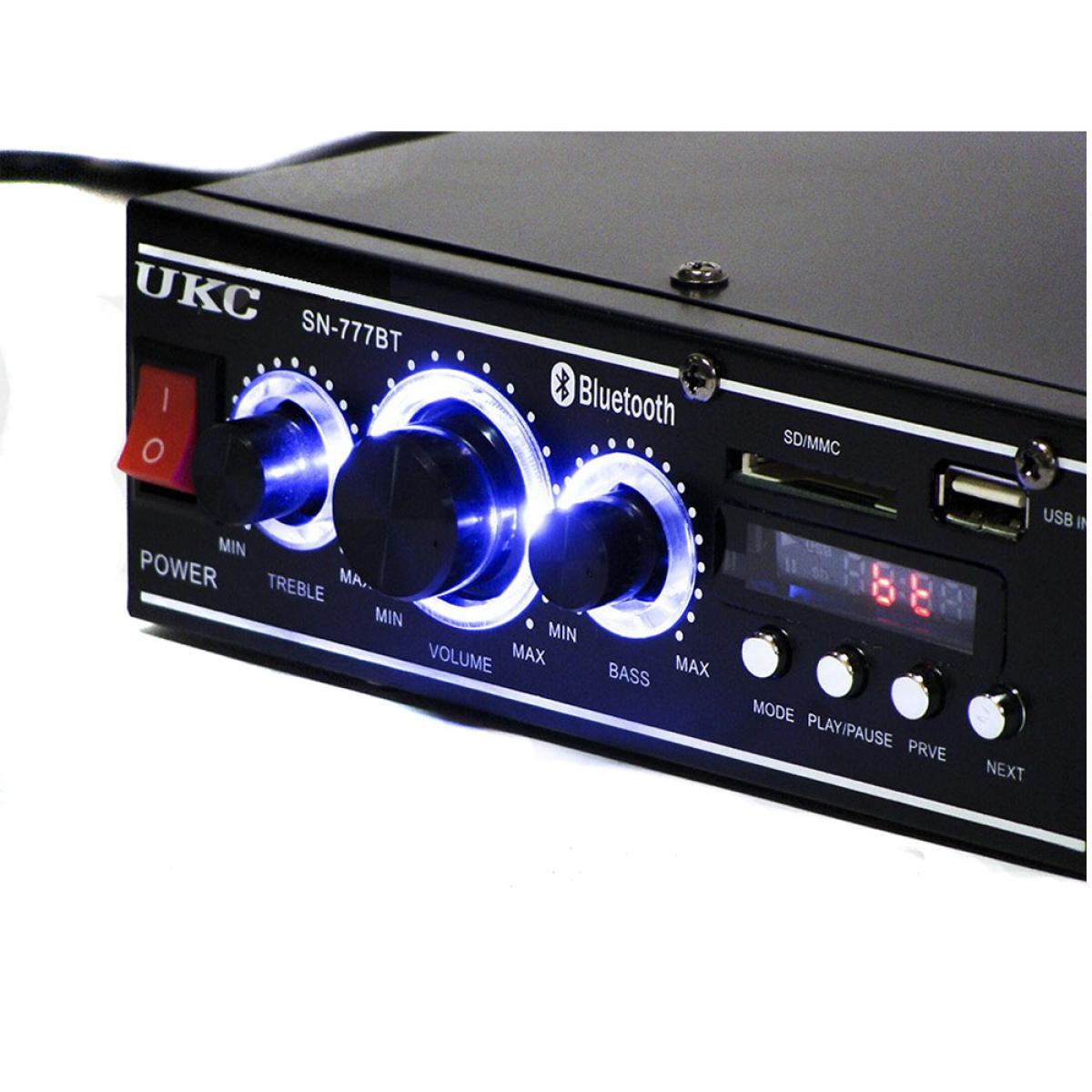Підсилювач звуку Bluetooth UKC AV-777BT Black (005145)