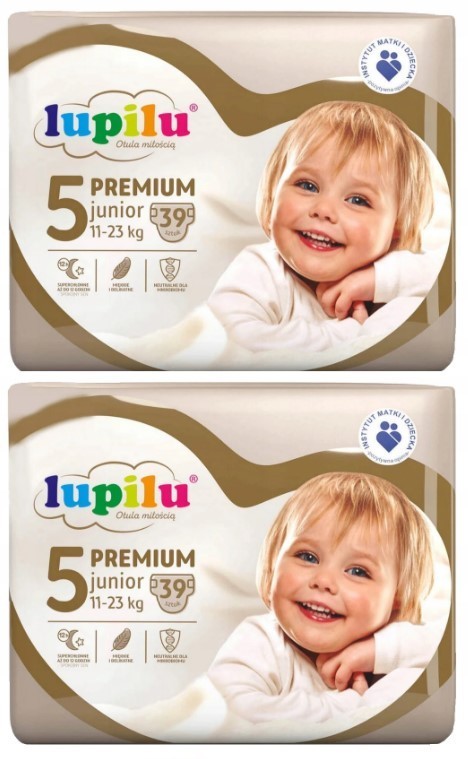 Подгузники Lupilu Premium Junior Размер 5 Вес 11-23 кг 78 шт (2 упаковки)