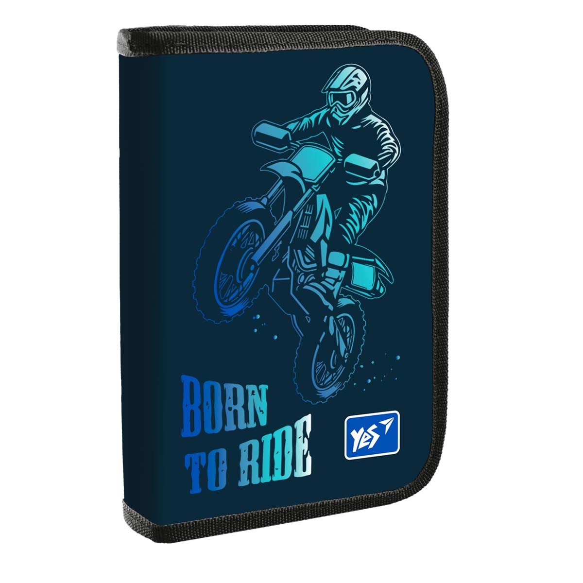 Пенал твердый YES одинарный с клапаном HP-03 Born to Ride (533420)