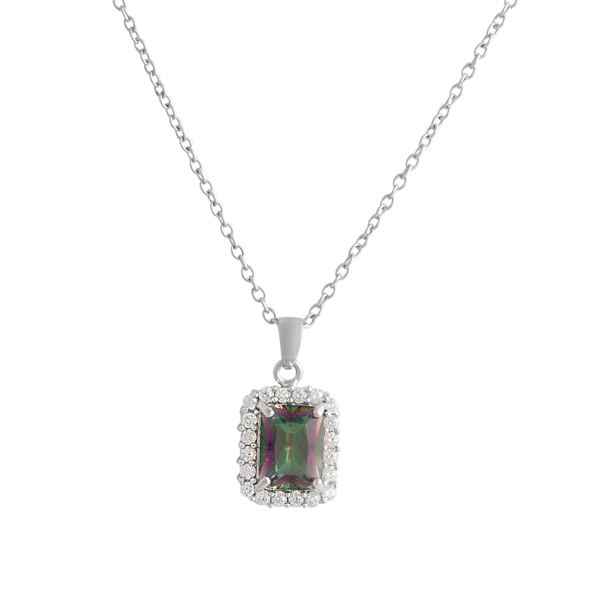 Серебряное колье SilverBreeze с мистик топазом 2.7ct (2117186) 450-500