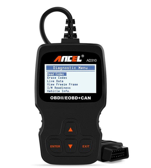 OBD2 сканер диагностический Ancel AD310 OBD-2 EOBD Черный (006770)