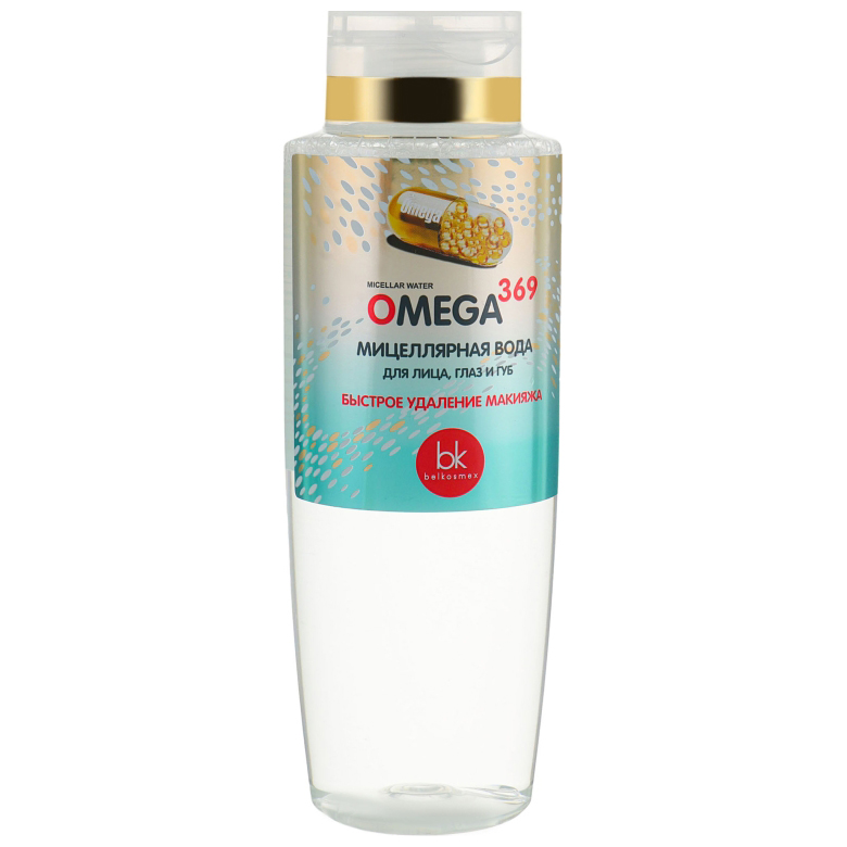Мицеллярная вода для лица глаз и губ BelKosmex Omega 369 400 мл