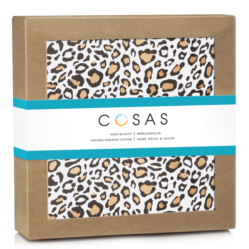 Непромокаючий наматрацник 70х120 см DIAPER LEOPARD COSAS Бежевий