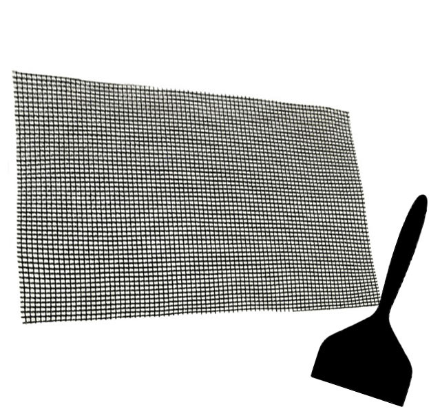 Набір антипригарний килимок-сітка для BBQ та гриля та Лопатка з антипригарним покриттям Black (n-1204)
