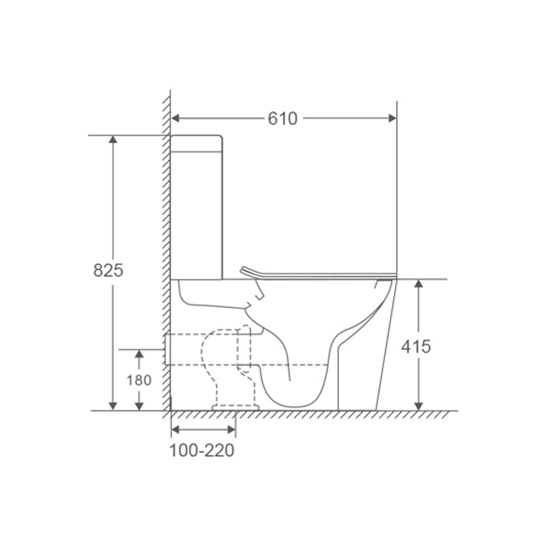 Унитаз-компакт Mixxus Premium Quadro-0401-R 610x365x825mm система смыва RIMLESS (MP6457)