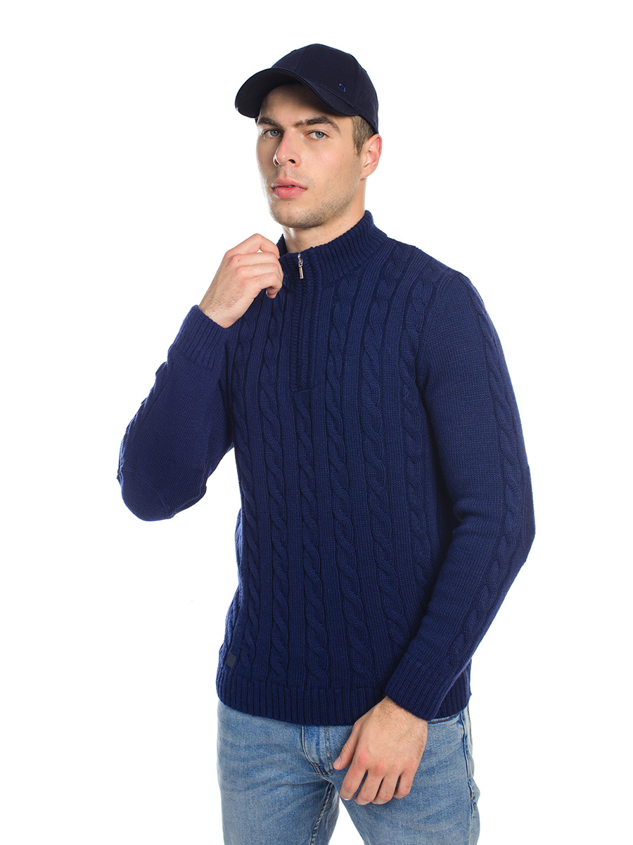 Теплий светр із блискавкою SVTR 48 Темно-синій (397)