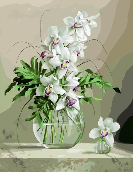 Картина за номерами BrushMe "Орхідеї у вазі" 40х50см GX21177