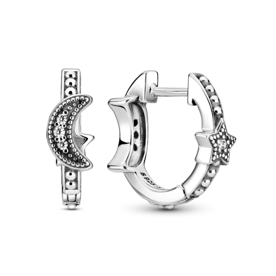 Срібні сережки No Brand Молодий місяць та зірки 299152C01 (1341788634)