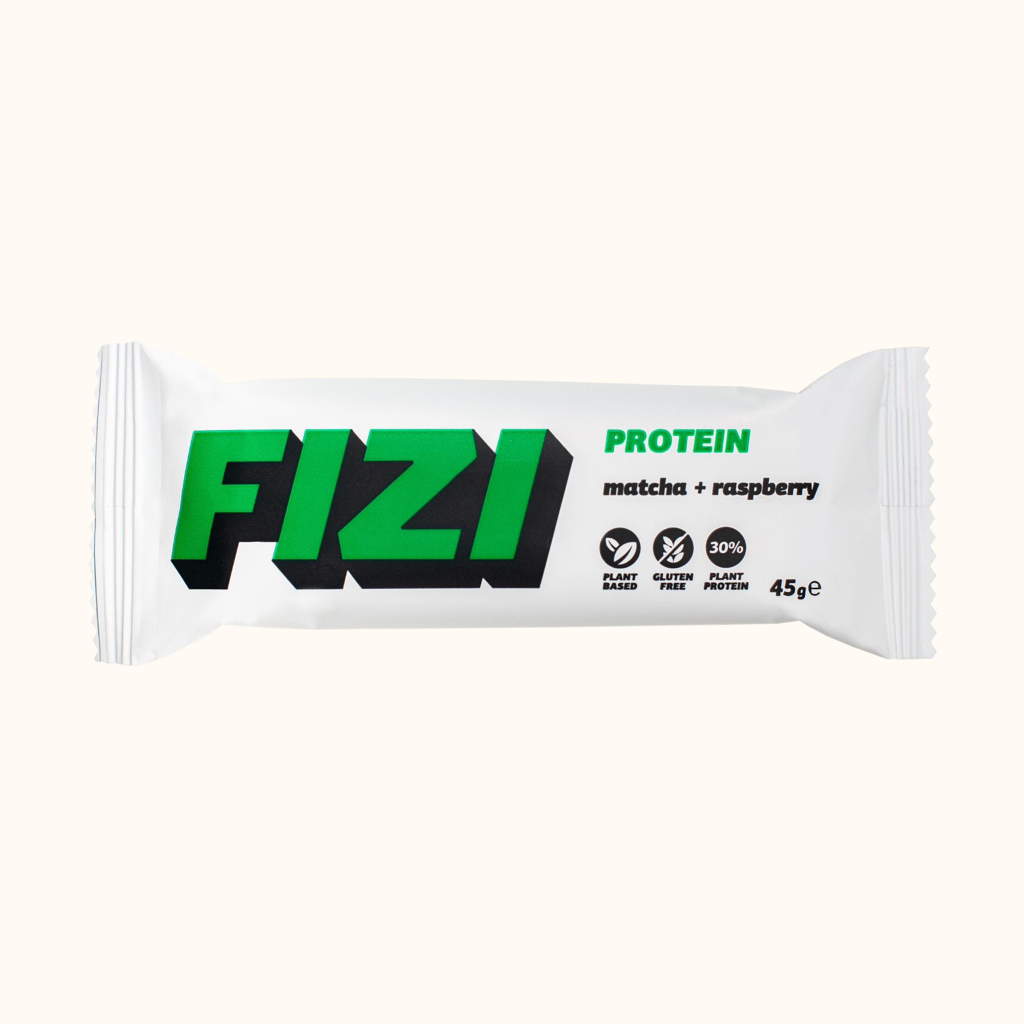Протеиновый батончик без глютена FIZI Matcha raspberry 30% 45 г х 10 шт Растительный протеин (4820262540436)