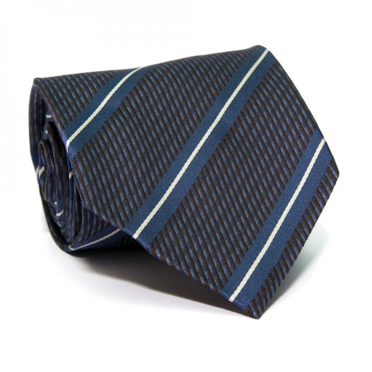 Краватка Rosso Fiorwntino Синій З Смужками ZN-1908