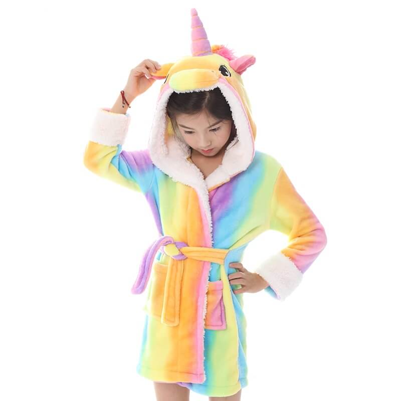 Халат дитячий BearWear Єдиноріг веселка S - зріст 100 - 110 см Різнокольоровий