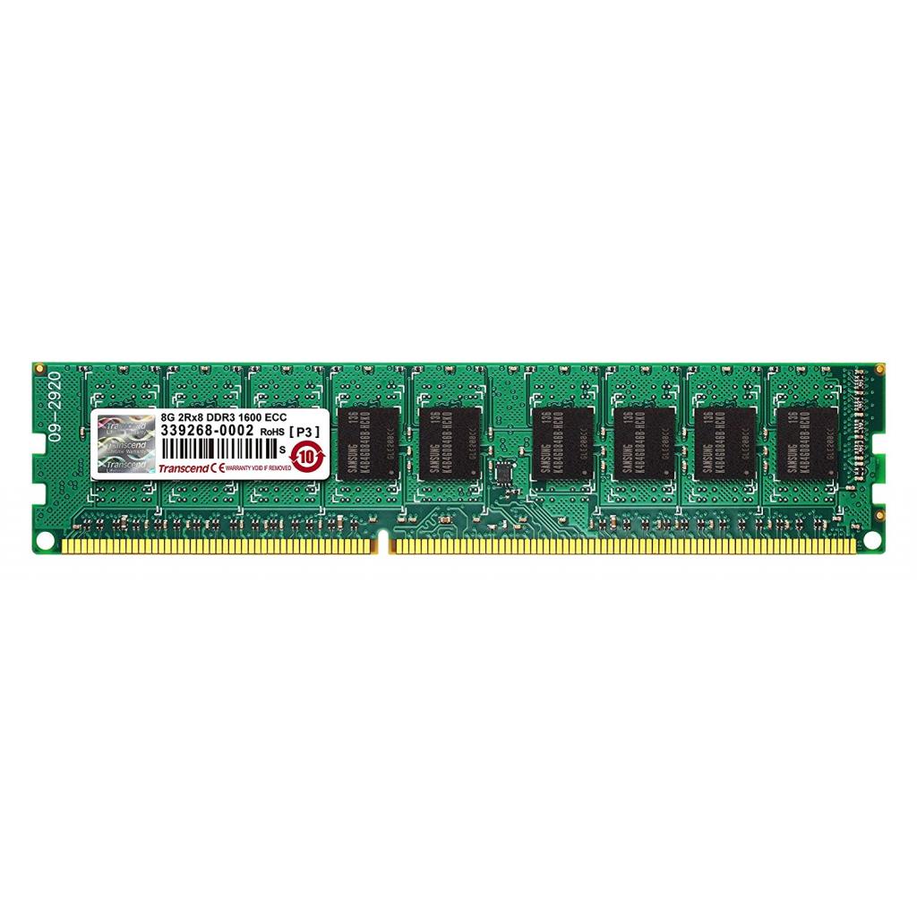 Оперативна пам'ять для сервера DDR3 8GB ECC UDIMM 1600MHz 2Rx8 1.5V CL11 Transcend (TS1GLK72V6H)