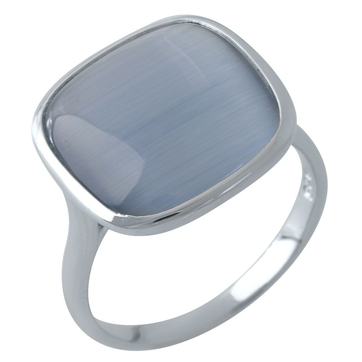 Серебряное кольцо SilverBreeze с кошачим глазом 1975282 17.5 размер