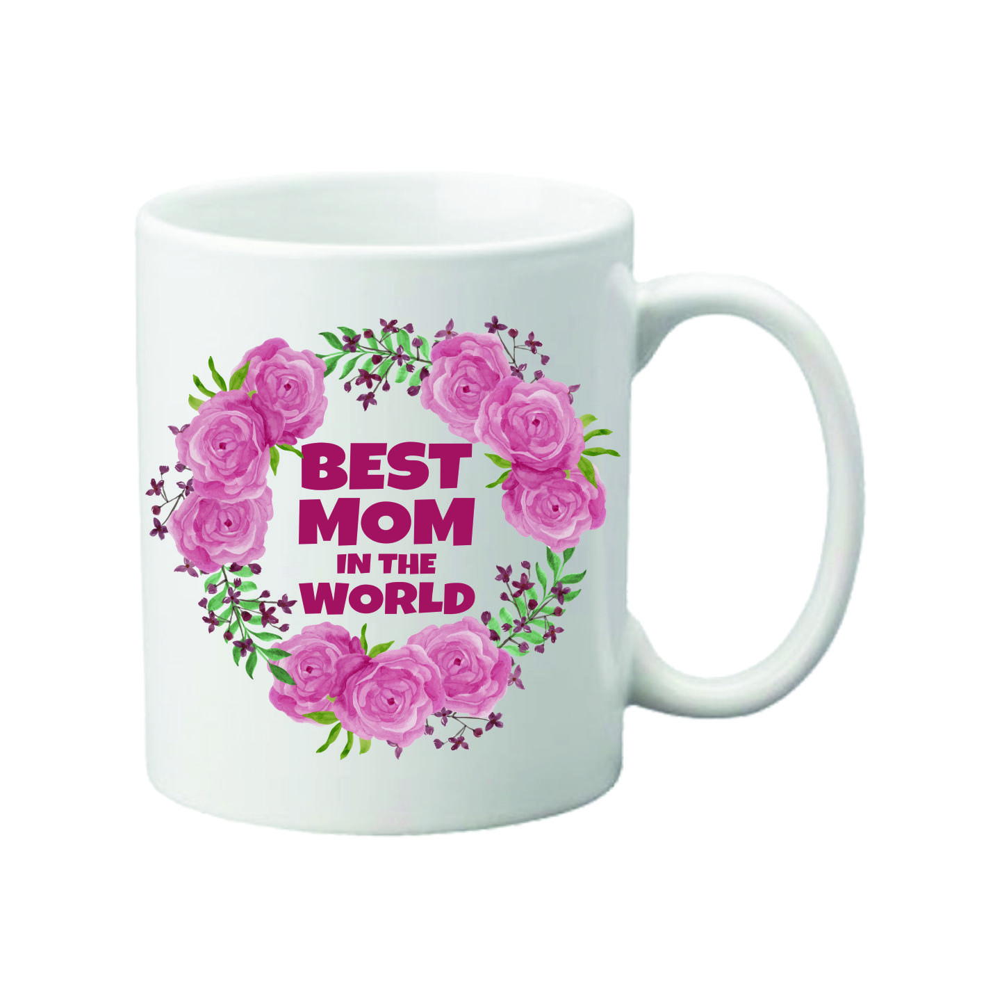 Чашка з принтом Vivay Best mom in the world 330 мл Білий (hub_5gjrqv)