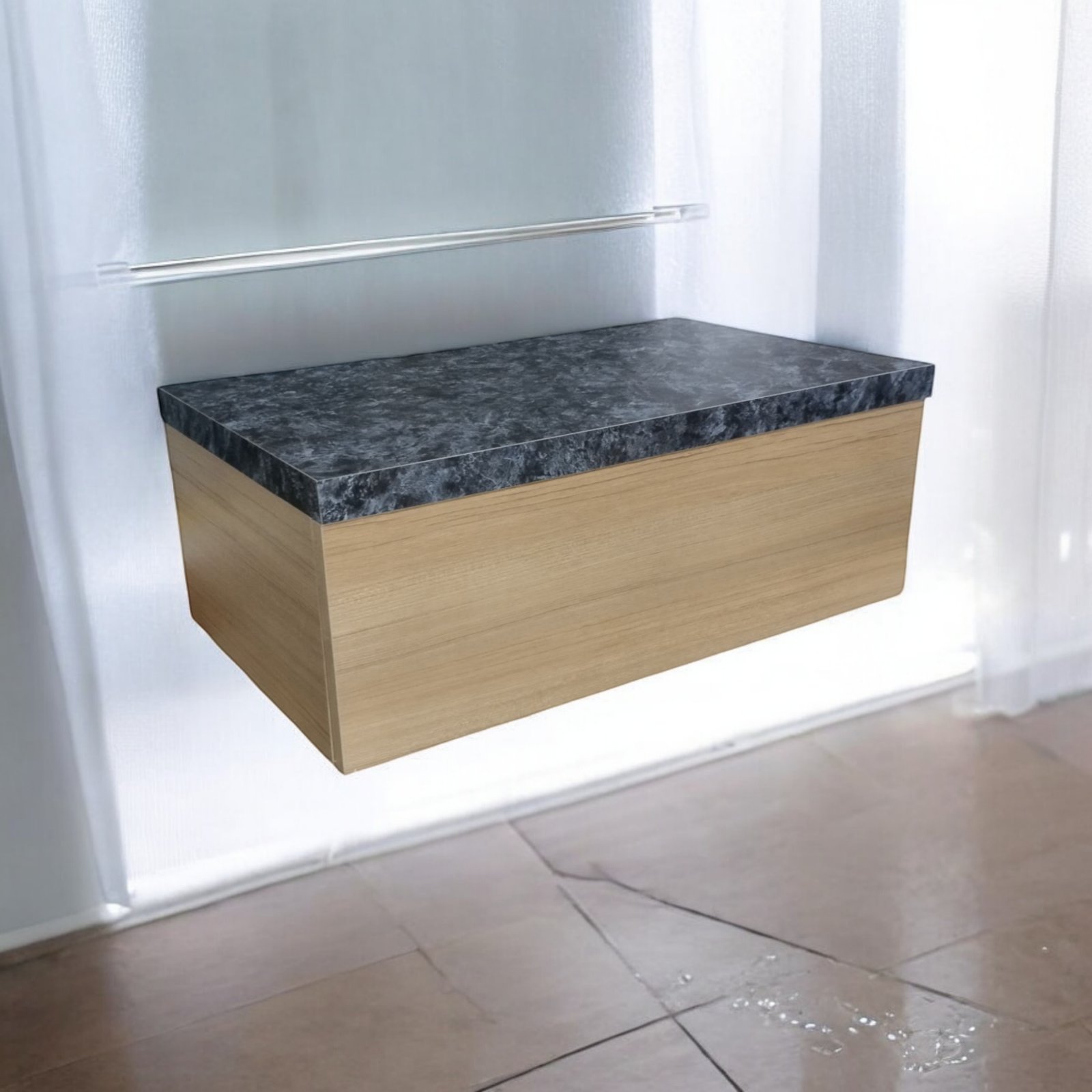 Тумба пластиковая подвесная The MIX Лами 4236 mat 5057 Wood 70х30х45 см