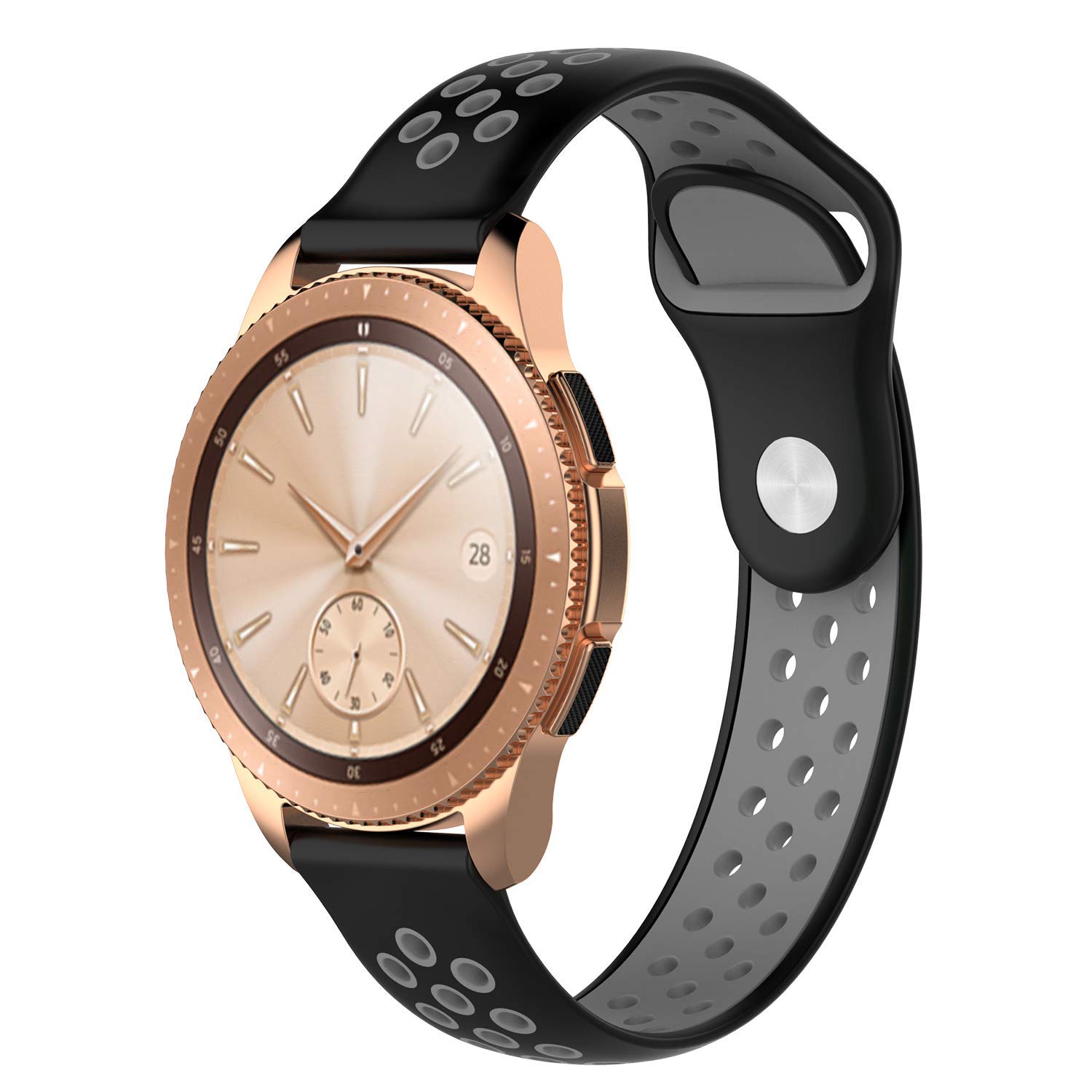 Ремінець BeWatch для смарт-годинника Samsung Galaxy Watch 42 мм Black/Gray (1010114.2)