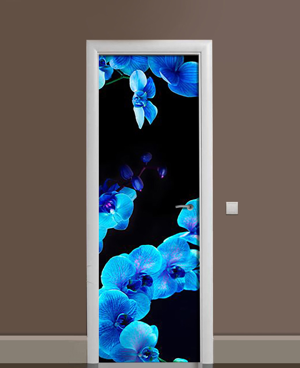 Наклейка на дверь Zatarga «Неоновая орхидея» 650х2000 мм виниловая 3Д наклейка декор самоклеящаяся