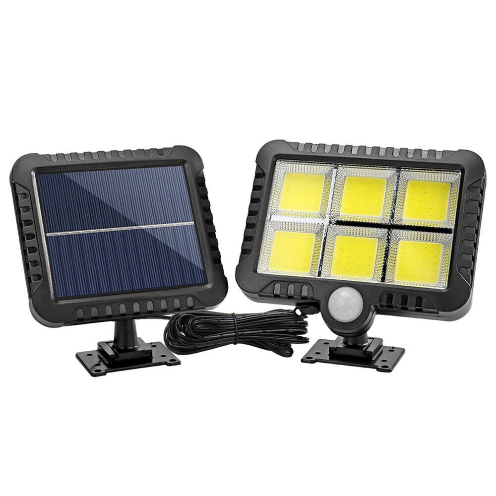 Настенный уличный светильник HEX 120 COB LED с выносной солнечной панелью датчик движения