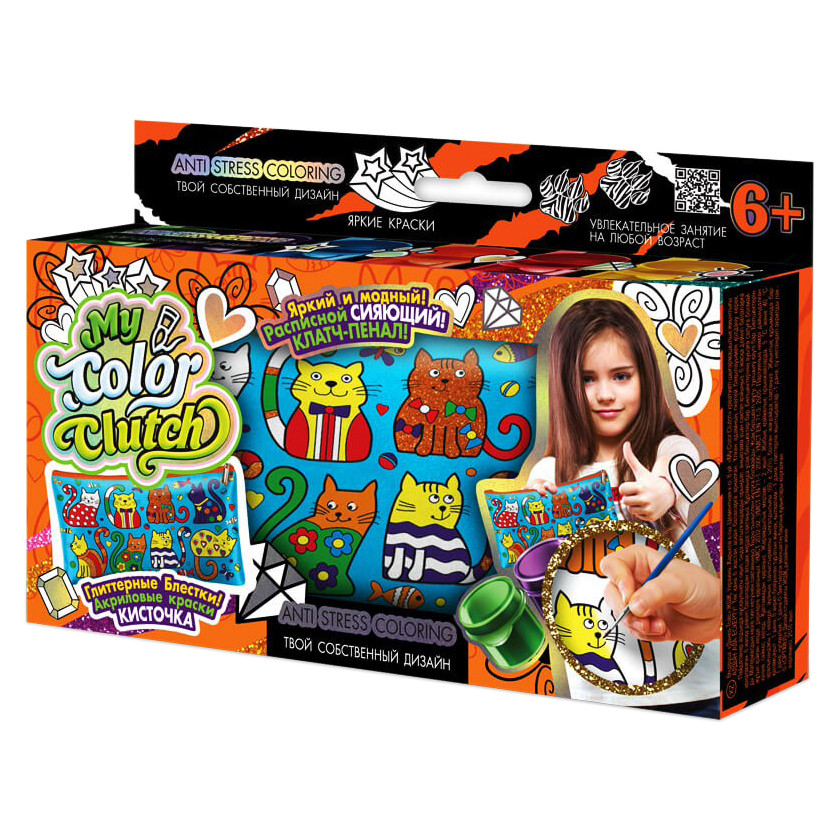 Набор креативного творчества "Пенал разрисовка" Danko Toys CCL-01 рус Коты